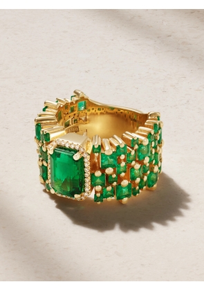 Suzanne Kalan - 18-karat Gold, Emerald And Diamond Ring - 6,7
