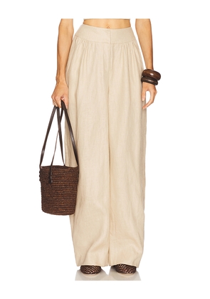 Camila Coelho Harlow Linen Pant in Brown. Size S. Also in XS.