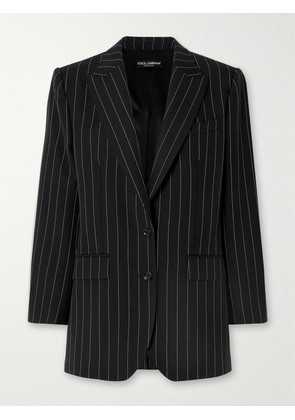 Dolce & Gabbana - Pinstriped Wool-twill Blazer - Black - IT36,IT38,IT40,IT42,IT44,IT46,IT48,IT50