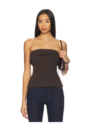 ALL THE WAYS Josefina Strapless Top in Brown. Size L. Also in XS, XXS, S, M, XL.