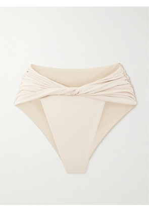 Magda Butrym - Twist-front Ruched Bikini Briefs - Neutrals - FR 34,FR 36,FR 38,FR 40,FR 42