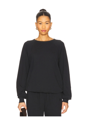Eterne Oversized Lightweight French Terry Raglan Sweatshirt in Black. Size M. Also in S, XL, XS.