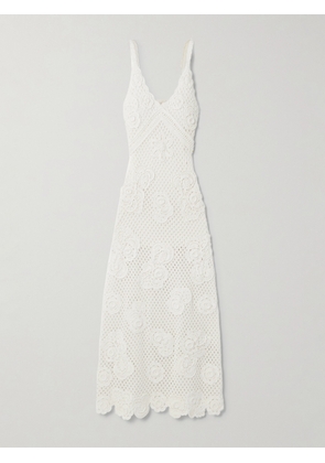 LOVESHACKFANCY - Rohesia Appliquéd Crochet Cotton Maxi Dress - Off-white - xx small,x small,small,medium,large,x large
