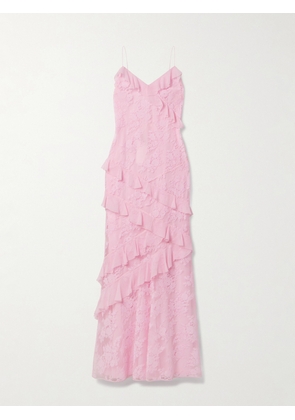 LOVESHACKFANCY - Rialto Ruffled Georgette-trimmed Lace Maxi Dress - Pink - US00,US0,US2,US4,US6,US8,US10,US12