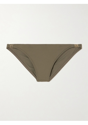 LOEWE - + Paula's Ibiza Embellished Bikini Briefs - Green - x small,small,medium,large