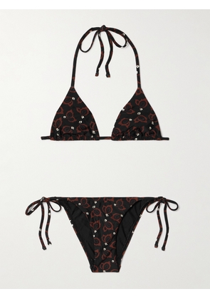 Matteau - Floral-print Recycled Triangle Bikini - Black - 1,2,3,4,5