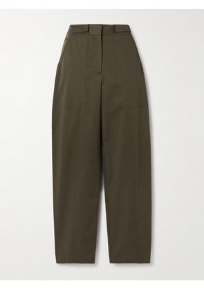 Matteau - Organic Cotton-blend Twill Straight-leg Pants - Green - 1,2,3,4,5