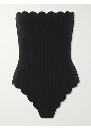 Marysia - Chesapeake Reversible Strapless Scalloped Stretch-crepe Swimsuit - Black - xx small,x small,small,medium,large,x large,xx large
