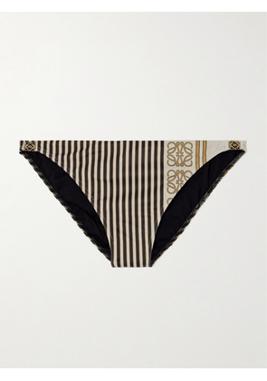 LOEWE - + Paula's Ibiza Embellished Printed Bikini Briefs - Neutrals - x small,small,medium,large