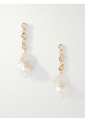 Completedworks - Recycled Gold Vermeil, Pearl And Cubic Zirconia Earrings - One size