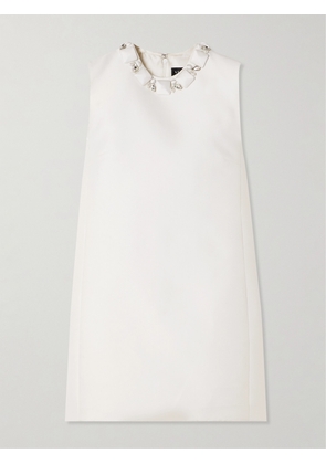Versace - Embellished Satin Mini Dress - White - IT36,IT38,IT40,IT42,IT44,IT46,IT48