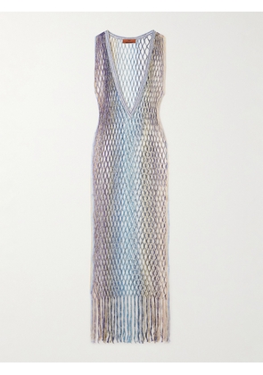 Missoni - Mare Fringed Metallic Crochet-knit Coverup - Multi - small,medium,large