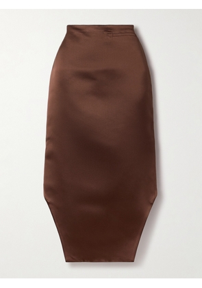 Givenchy - Duchesse Silk-satin Midi Skirt - Brown - FR 34,FR 36,FR 38,FR 40,FR 42,FR 44
