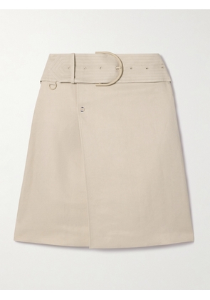 Burberry - Belted Twill Skirt - Cream - UK 4,UK 6,UK 8,UK 10,UK 12,UK 14,UK 16