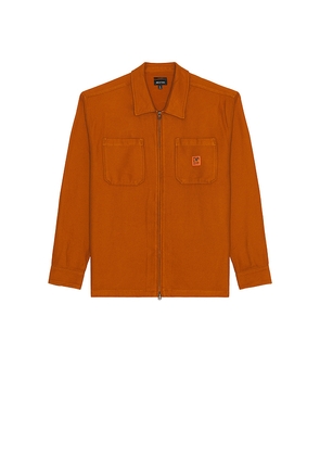 Brixton Union Full Zip Flannel Shirt in Brick. Size L. Also in S.