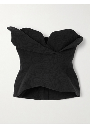 MARA HOFFMAN - Angela Lumaca Strapless Layered Organic Cotton-jacquard Bustier Top - Black - US0,US2,US4,US6,US8,US10