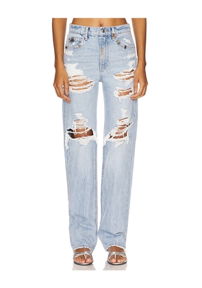 Alexander Wang Distressed Ez Mid Rise Jean in Blue. Size 23. Also in 25.