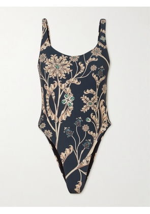 Agua by Agua Bendita - Gema Printed Recycled Swimsuit - Blue - x small,small,medium,large,x large