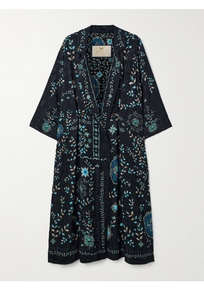 Agua by Agua Bendita - Oceano Relicario Printed Twill Robe - Black - x small,small,medium,large,x large