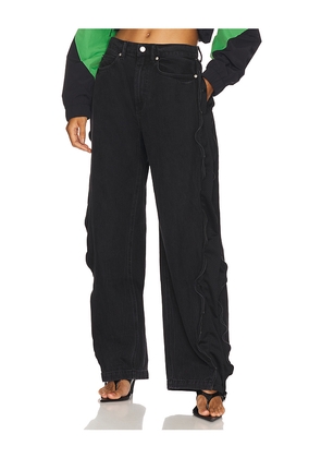 Alexander Wang Curved Zipper Pant in Black. Size 24. Also in 27.