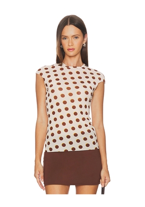 AFRM Nina Top in Cream,Brown. Size 2X. Also in S, XXS, XS, M, L, XL, 3X.