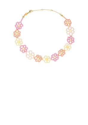 ANNI LU Bloom Choker Necklace in Pink.