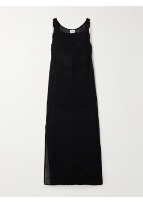 Le Kasha - Afiyah Linen Maxi Dress - Black - x small,small,medium,large