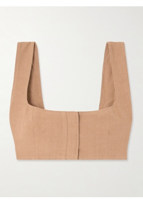 Le Kasha - Jirja Cropped Linen Top - Neutrals - x small,small,medium,large