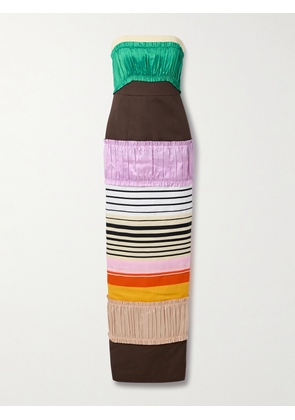 Christopher John Rogers - Strapless Grosgrain And Gathered Satin-trimmed Canvas Gown - Multi - US2,US4,US6,US8,US10