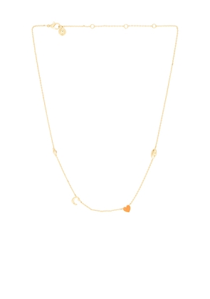 BaubleBar Clemson University Delicate Necklace in Metallic Gold.