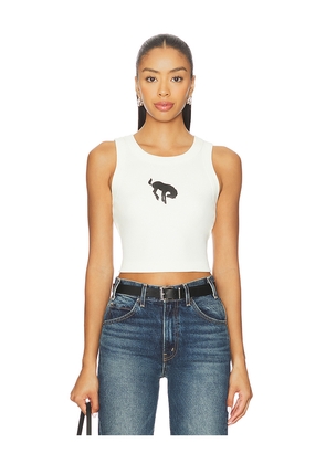 Darlin Buckin Bronc Tank Top in Ivory. Size L. Also in XL.
