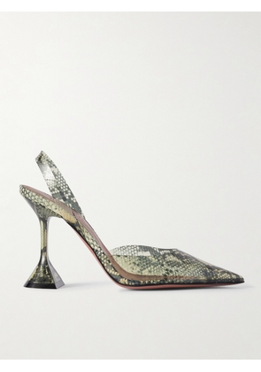 Amina Muaddi - Holli Snake-effect Pvc Slingback Pumps - Animal print - IT35,IT36,IT36.5,IT37,IT37.5,IT38,IT38.5,IT39,IT39.5,IT40,IT40.5,IT41
