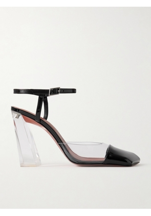 Amina Muaddi - Charlotte 95 Pvc And Patent-leather Slingback Pumps - Black - IT36,IT37,IT37.5,IT38,IT39.5,IT40.5,IT41