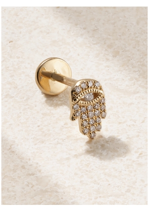 Persée - Hand Of Fatima 18-karat Gold Diamond Single Earring - One size