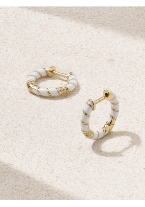 Yvonne Léon - 9-karat Gold, Enamel And Diamond Hoop Earrings - One size