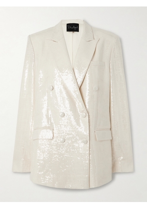Dima Ayad - Double-breasted Sequined Gauze Blazer - Ivory - XS,S,M,L,XL,XXL,XXXL,XXXXL