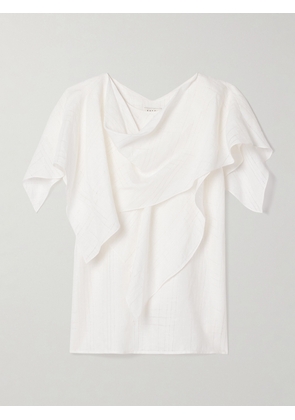 Salon 1884 - + Net Sustain Mira Draped Layered Linen Top - White - FR 34,FR 36,FR 38,FR 40,FR 42,FR 44