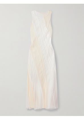 JASON WU COLLECTION - Paneled Silk-crepe And Chiffon Midi Dress - Off-white - US0,US2,US4,US6,US8