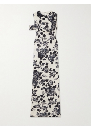 Emilia Wickstead - Drifa Ruffled Floral-print Twill Maxi Dress - Blue - UK 6,UK 8,UK 10,UK 12,UK 14,UK 16