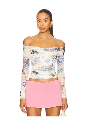 AFRM Odilla Off The Shoulder Top in White. Size L. Also in XL.