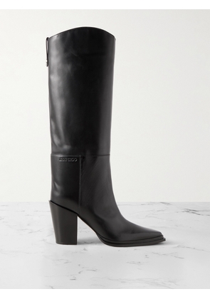 Jimmy Choo - Cece 80 Leather Knee Boots - Black - IT37,IT37.5,IT38,IT38.5,IT39,IT39.5,IT40,IT40.5,IT41,IT42