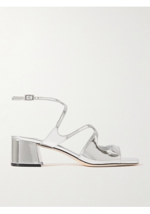 Jimmy Choo - Azila 45 Metallic Leather Sandals - Silver - IT34,IT35,IT36,IT36.5,IT37,IT37.5,IT38,IT38.5,IT39,IT39.5,IT40,IT40.5,IT41,IT41.5,IT42