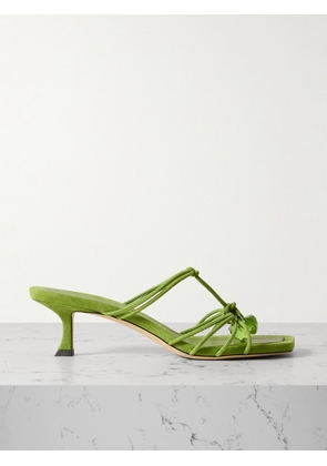 Jimmy Choo - Jemma 50 Crystal-embellished Suede Mules - Green - IT34,IT36,IT37,IT37.5,IT38,IT38.5,IT39,IT39.5,IT40,IT40.5,IT41,IT41.5,IT42