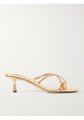 Jimmy Choo - Etana 45 Mirrored-leather Mules - Gold - IT34,IT36,IT36.5,IT37,IT37.5,IT38,IT38.5,IT39,IT39.5,IT40,IT40.5,IT41,IT41.5,IT42,IT43