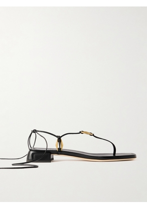 Jimmy Choo - Onyxia Embellished Leather Sandals - Black - IT34,IT36,IT36.5,IT37,IT37.5,IT38,IT38.5,IT39,IT39.5,IT40,IT41,IT42,IT43