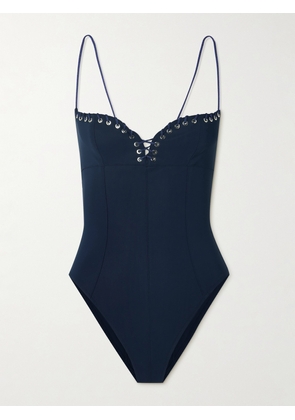 LUDOVIC DE SAINT SERNIN - Whipstitched Swimsuit - Blue - x small,small,medium,large