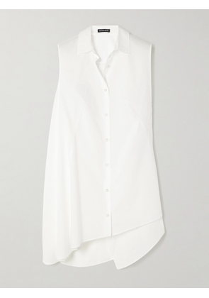 ANN DEMEULEMEESTER - Iona Oversized Asymmetric Cotton-poplin Shirt - White - IT36,IT38,IT40,IT42,IT44,IT46,IT48