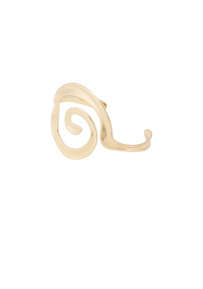 Ettika Aura Swirl Cuff in Metallic Gold.