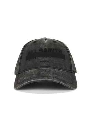 ALLSAINTS Strikethrough Baseball Cap in Black.