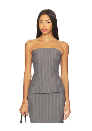 ALL THE WAYS Alessia Strapless Top in Grey. Size L. Also in XS, XXS, S, M, XL.